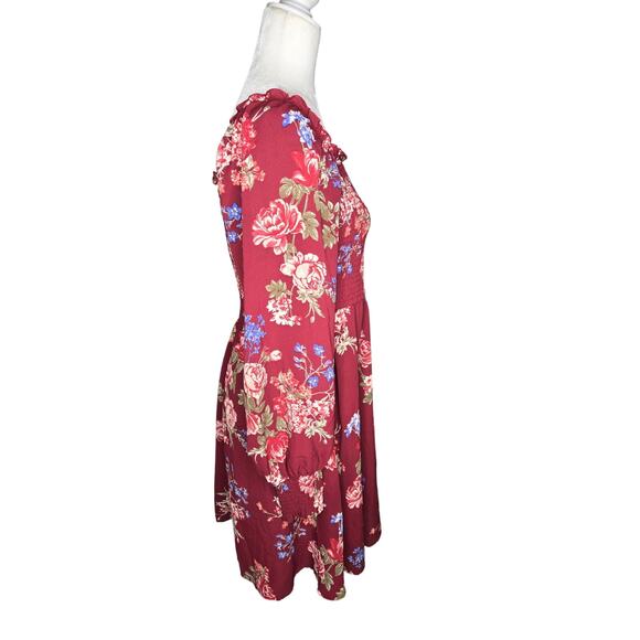 Exhilaration Women's  Tropical floral Mesh Long Sleeve Spring Dress Size large - Picture 2 of 3